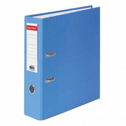 Папка-регистратор BRAUBERG с покрытием из ПВХ, 80 мм, с уголком, голубая (удвоенный срок службы), 227197 Папка-регистратор BRAUBERG с покрытием из ПВХ, 80 мм, с уголком, голубая (удвоенный срок службы), 227197