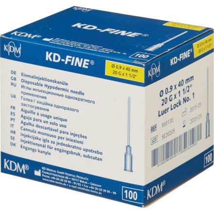 Игла инъекционная 20G (0,9х40 мм) KD-Fine 100шт./уп. Игла инъекционная 20G (0,9х40 мм) KD-Fine 100шт./уп.