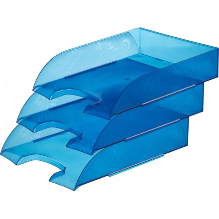 Лоток горизонтальный Комус Русская серия, синий прозрач Лоток горизонтальный Комус Русская серия, синий прозрач