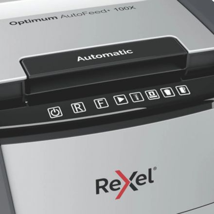 Шредер (уничтожитель) Rexel Optimum AutoFeed+ 100X EU, P-4/100лст/автоп/34л Шредер (уничтожитель) Rexel Optimum AutoFeed+ 100X EU, P-4/100лст/автоп/34л