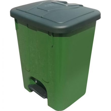 Контейнер-бак мусорный 40л с педалью, зеленый