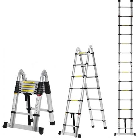 Лестница STD 2.2 стальная телескопическая двухстор (7+7 ступ), ALUMET Лестница STD 2.2 стальная телескопическая двухстор (7+7 ступ), ALUMET