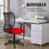 Кресло BRABIX "Spring MG-307", с подлокотниками, комбинированное красное/черное TW, 531405
