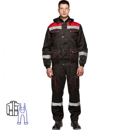 Костюм рабочий летний муж.Антей СОП черн/красн (КПК) 48-50 (96-100)/170-176 Костюм рабочий летний муж.Антей СОП черн/красн (КПК) 48-50 (96-100)/170-176