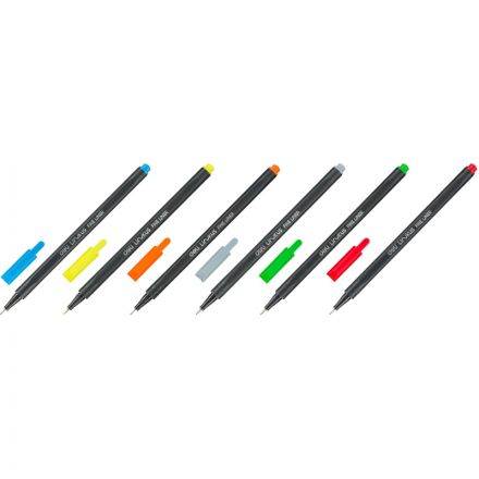 Набор линеров Deli толщина линии  0,45 мм, 6 цветов, с европодвесом