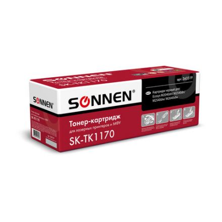 Тонер-картридж SONNEN (SK-TK1170) для KYOCERA Ecosys M2040DN/M2540DN/M2640IDW, ресурс 7200 страниц, 363319 Тонер-картридж SONNEN (SK-TK1170) для KYOCERA Ecosys M2040DN/M2540DN/M2640IDW, ресурс 7200 страниц, 363319