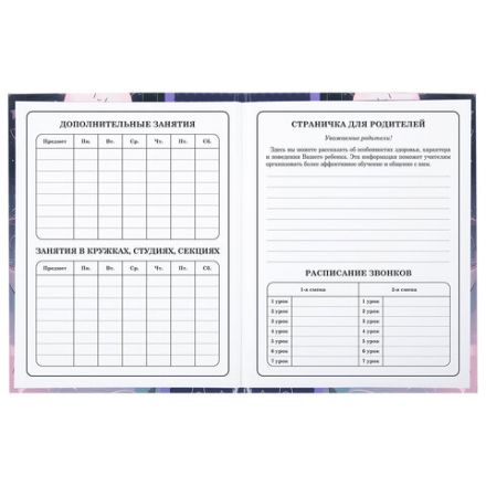 Дневник 1-4 класс 48 л., твердый, ЮНЛАНДИЯ, глянцевая ламинация, с подсказом, "Сказочный сон", 106828