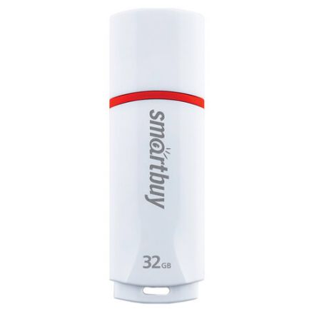 Флеш-диск 32 GB, SMARTBUY Crown, USB 2.0, белый, SB32GBCRW-W