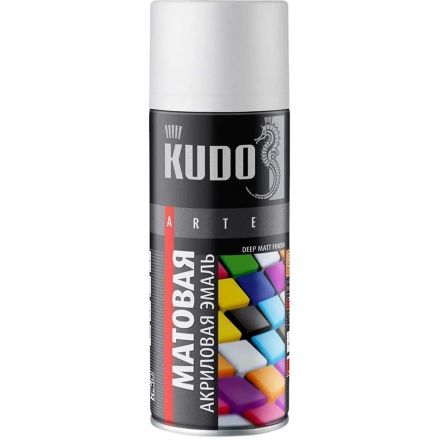 Краска аэрозоль акриловая ral 9003  белая матов.520мл(1/12)kudo ku-a9003m
