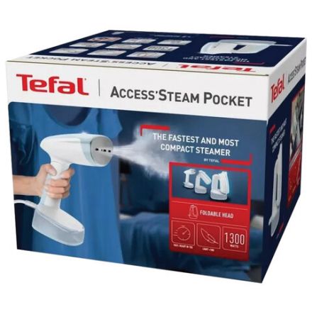 Отпариватель ручной TEFAL DT3041E1, 1300 Вт, пар 20 г/мин, резервуар 0.12 л, 1 режим, белый/голубой, 1830008776 Отпариватель ручной TEFAL DT3041E1, 1300 Вт, пар 20 г/мин, резервуар 0.12 л, 1 режим, белый/голубой, 1830008776