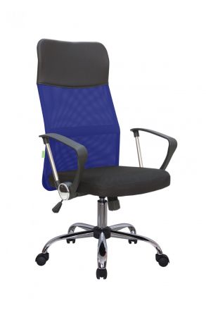 Кресло Smart RCH 8074 Чёрная ткань/Синяя сетка Кресло Smart RCH 8074 Чёрная ткань/Синяя сетка