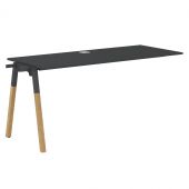 Стол приставной FIST 1567 Черный графит/Черный графит-Бук 1580х670х733 FORTA Стол приставной FIST 1567 Черный графит/Черный графит-Бук 1580х670х733 FORTA