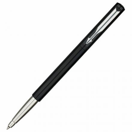 Ручка-роллер PARKER "Vector Black", корпус черный лак, детали из нержавеющей стали, синяя, S0319630 Ручка-роллер PARKER "Vector Black", корпус черный лак, детали из нержавеющей стали, синяя, S0319630