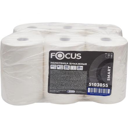 Полотенца бумажные д/дисп Focus Smart Jumbo 2сл 150м 6рул/уп_5103055
