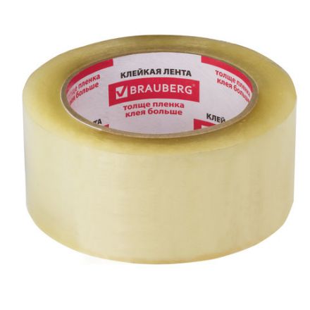 Клейкая лента упаковочная, 48 мм х 100 м, прозрачная, толщина 45 микрон, BRAUBERG, 221109 Клейкая лента упаковочная, 48 мм х 100 м, прозрачная, толщина 45 микрон, BRAUBERG, 221109