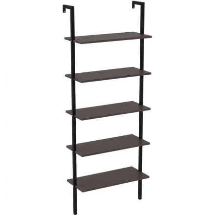 Стеллаж TI_пристенный Комус Онега-5 Ясень анкор темн, 695х295х1810 мм