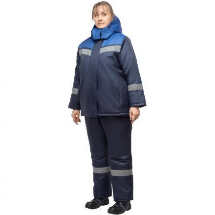 Куртка рабочая зимняя женская з46-КУ син/вас (р.48-50) 158-164