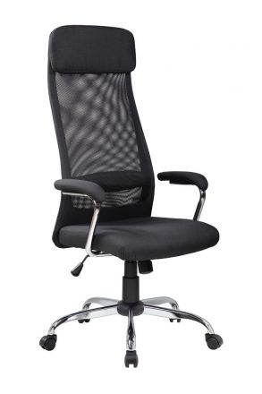 Кресло RCH 8206HX Чёрная ткань/Чёрная сетка