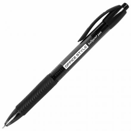 Ручка шариковая автоматическая с грипом BRAUBERG OFFICE STYLE, ЧЕРНАЯ, узел 0,7 мм, линия 0,35 мм, тонированный корпус, 144212 Ручка шариковая автоматическая с грипом BRAUBERG OFFICE STYLE, ЧЕРНАЯ, узел 0,7 мм, линия 0,35 мм, тонированный корпус, 144212