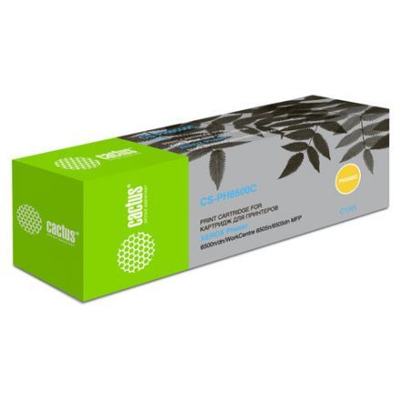 Картридж лазерный CACTUS (CS-PH6500C) для XEROX Phaser 6500/WC6505, голубой, ресурс 2500 стр. Картридж лазерный CACTUS (CS-PH6500C) для XEROX Phaser 6500/WC6505, голубой, ресурс 2500 стр.