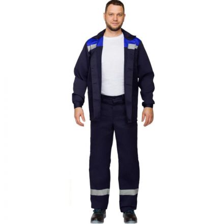 Костюм рабочий летний муж. л16-КБР с СОП син/вас (р.52-54) 182-188