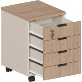 Тумба мобильная Комус Мебель Easy One 4 ящ. подкатн. Вяз Шв/Кшм (250555)