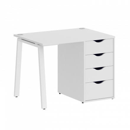 Home Office Стол письменный VR.SP-3-98.4.A Белый/Белый металл 980*720*750 Home Office Стол письменный VR.SP-3-98.4.A Белый/Белый металл 980*720*750