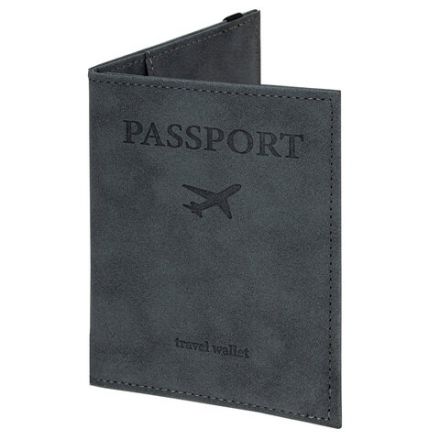 Обложка для паспорта с карманами и резинкой, мягкая экокожа, "PASSPORT", серая, BRAUBERG, 238203 Обложка для паспорта с карманами и резинкой, мягкая экокожа, "PASSPORT", серая, BRAUBERG, 238203