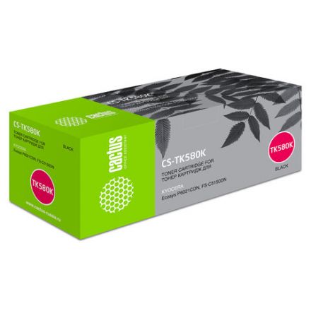 Тонер-картридж CACTUS (CS-TK580K) для KYOCERA FS-C5150DN/P6021CDN, черный, ресурс 3500 стр. Тонер-картридж CACTUS (CS-TK580K) для KYOCERA FS-C5150DN/P6021CDN, черный, ресурс 3500 стр.