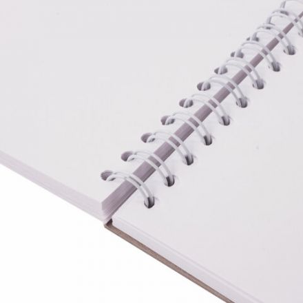 Скетчбук, белая бумага 100 г/м2, 190х190 мм, 60 л., гребень, жёсткая подложка, BRAUBERG ART DEBUT, 110998