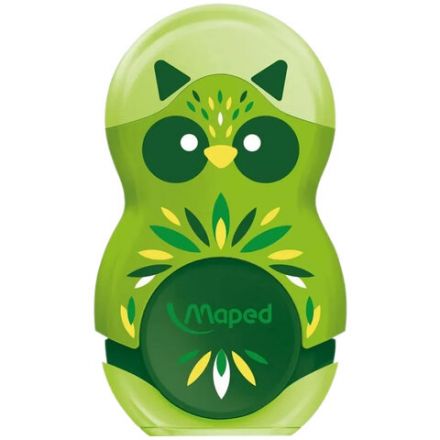 Точилка с ластиком MAPED "LOOPY Mini Cute", с контейнером, корпус ассорти, 049113