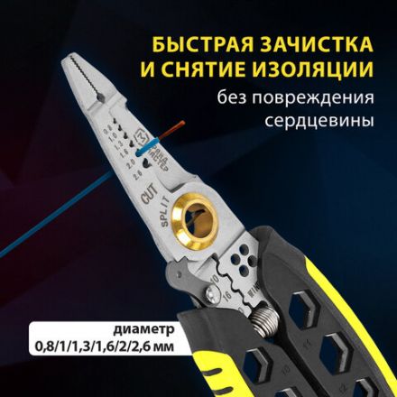 Плоскогубцы многофункциональные 25 в 1, 185 мм, нержавеющая сталь AISI420, ГРАНДМАСТЕР, PL-185, 671262