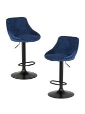 Набор 2 шт Стул барный DOBRIN LOGAN BLACK, синий велюр (MJ9-117) Набор 2 шт Стул барный DOBRIN LOGAN BLACK, синий велюр (MJ9-117)