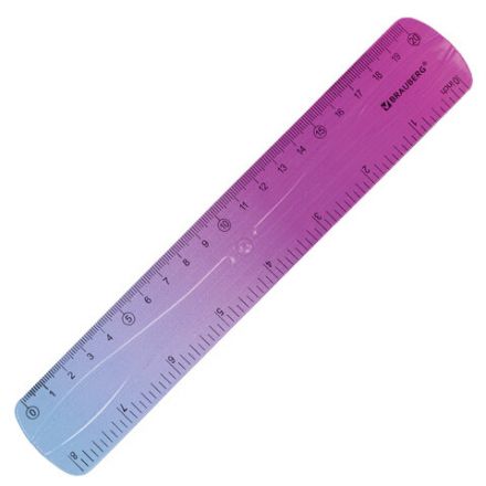 Линейка 20 см гибкая BRAUBERG GRADE, пластиковая, фиолетово-синий градиент, европодвес, 210909 Линейка 20 см гибкая BRAUBERG GRADE, пластиковая, фиолетово-синий градиент, европодвес, 210909