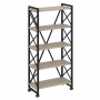 Loft Стеллаж на колесных опорах-5 полок VR.L-MST.K-5.8 Дуб аттик/Чёрный металл 800*400*1704