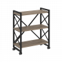 Loft Стеллаж на колесных опорах-3 полки VR.L-MST.K-3.8 Тиквуд тёмный/Чёрный металл 800*400*968
