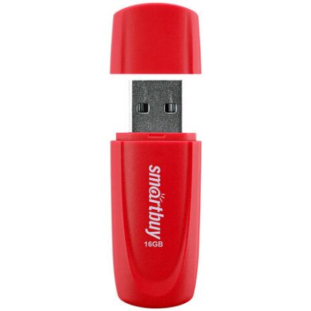 Флеш-диск 16 GB SMARTBUY Scout USB 2.0, красный, SB016GB2SCR Флеш-диск 16 GB SMARTBUY Scout USB 2.0, красный, SB016GB2SCR