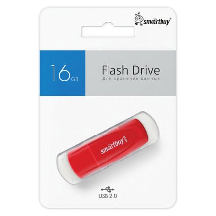 Флеш-диск 16 GB SMARTBUY Scout USB 2.0, красный, SB016GB2SCR Флеш-диск 16 GB SMARTBUY Scout USB 2.0, красный, SB016GB2SCR