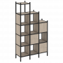 Loft Прямой стеллаж наборный VR.L-21 Дуб аттик/Чёрный металл 1278*446*2280