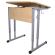 Стол-парта 1-местный, регулируемый угол, "Умник", 600х500х520-640 мм, рост 2-4, серый каркас, ЛДСП клён