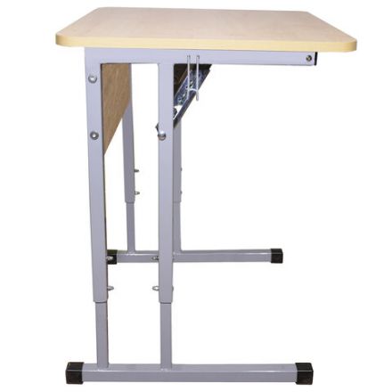 Стол-парта 1-местный, регулируемый угол, "Умник", 600х500х520-640 мм, рост 2-4, серый каркас, ЛДСП клён