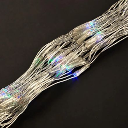 Гирлянда светодиодная Сеть 1,8х1,5м,прозрач ПВХ,180 LED Мультиколор 215-139