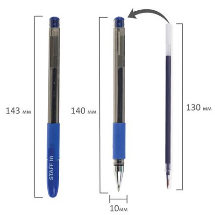 Ручка гелевая с грипом STAFF "Basic" GP-677, СИНЯЯ, корпус тонированный, узел 0,5 мм, линия письма 0,35 мм, 143676 Ручка гелевая с грипом STAFF "Basic" GP-677, СИНЯЯ, корпус тонированный, узел 0,5 мм, линия письма 0,35 мм, 143676