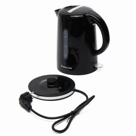 Чайник BRAYER BR1032, 1,7 л, 2200 Вт, закрытый нагревательный элемент, автоотключение, пластик, черный, 1032BR Чайник BRAYER BR1032, 1,7 л, 2200 Вт, закрытый нагревательный элемент, автоотключение, пластик, черный, 1032BR