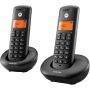 Радиотелефон Motorola DECT E202, цвет Черный), комплект из 2 трубок