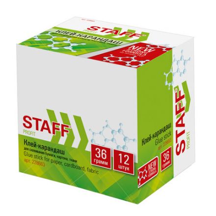 Клей-карандаш УСИЛЕННЫЙ STAFF Profit, 36 г, PVP-основа, 228663 Клей-карандаш УСИЛЕННЫЙ STAFF Profit, 36 г, PVP-основа, 228663