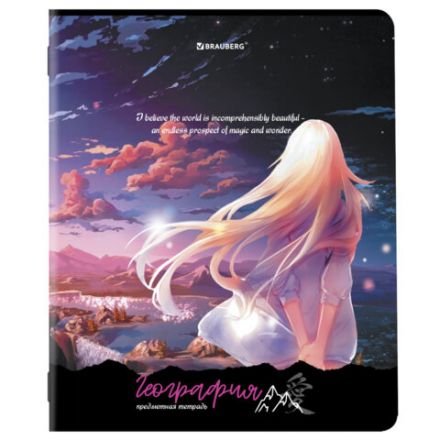 Тетради предметные, КОМПЛЕКТ 12 ПРЕДМЕТОВ, 48 л., матовая ламинация, BRAUBERG, "ANIME GIRLS", 404832