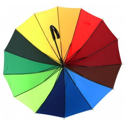 Зонт Радуга трость кожаной ручкой Эврика,98768 Зонт Радуга трость кожаной ручкой Эврика,98768