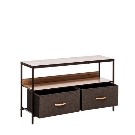 Комод Leset Локи 2 ящ., Коричневый, Коричневый, Бежевый, светло-коричневый, темно-коричневый, Лён искусственный