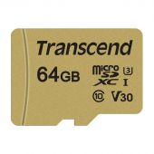 Карта памяти Transcend 500S microSDXC 64Gb UHS-I Cl10 +ад, TS64GUSD500S